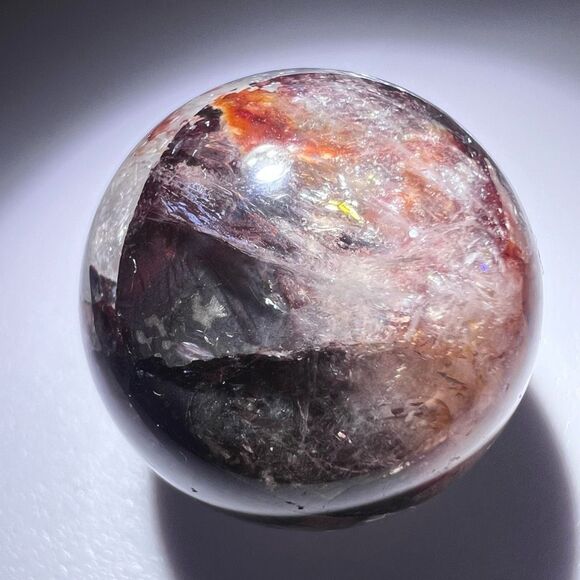 Fire Quartz Crystal Marble Sphere (3) - Picture 6 of 13